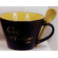 16 Oz. Hilo Spooner Mugs w/Spoons in Yellow In & Black Matte Out